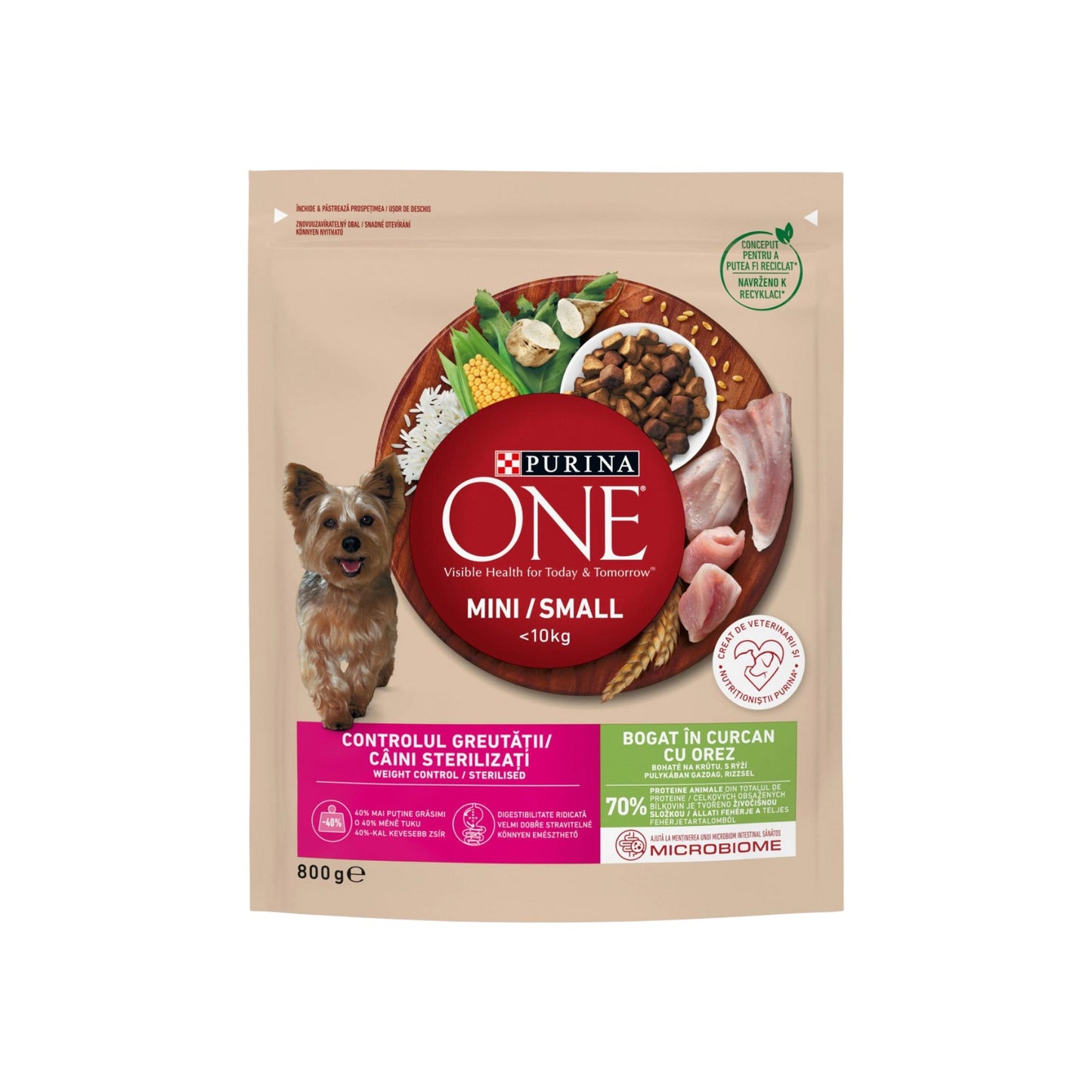 Hrana uscata pentru caini Purina One Mini Controlul Greutatii, Curcan, 800g