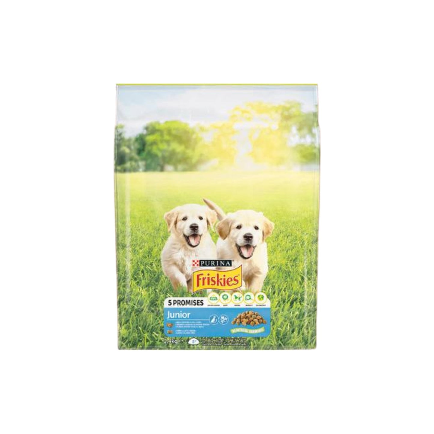 Hrana uscata pentru caini Friskies Junior, Pui & Legume, 2.4 Kg