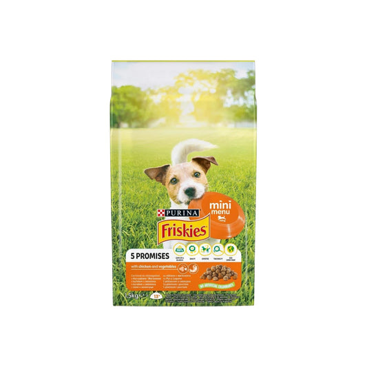 Friskies | Hrana uscata pentru caini adulti, cu pui si legume 1.5kg