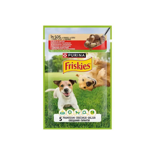 FRISKIES, Adult cu Vita si Cartofi in Sos, 85 g