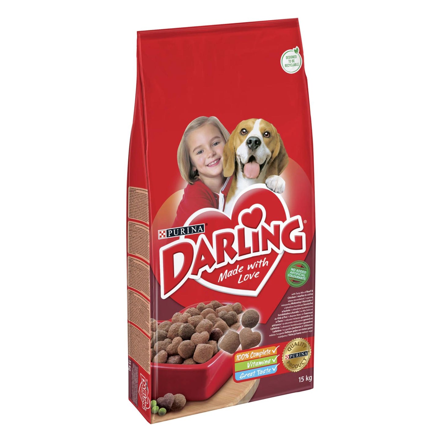 Hrana uscata caini, Darling, sac 15 kg,vita pui