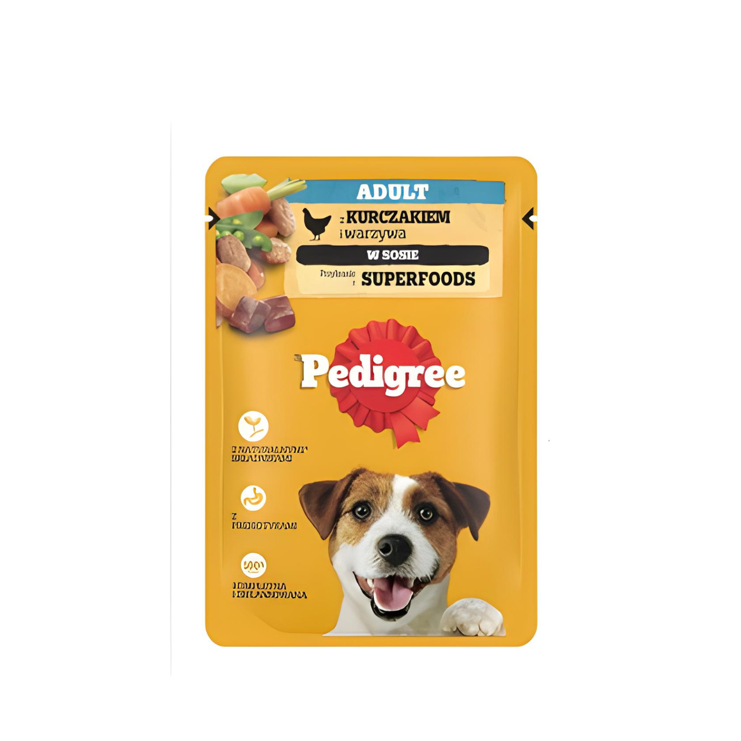 Hrana umeda pentru caini Pedigree Adult, Pui & Legume 100g