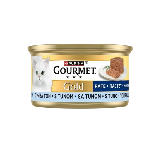 Hrana umeda pentru pisici, Gourmet Gold Mousse, adult, ton, 85g