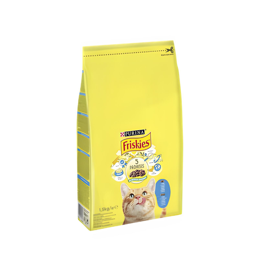 Hrana uscata pentru pisici, FRISKIES ADULT, cu Somon si Legume, 1.5 kg