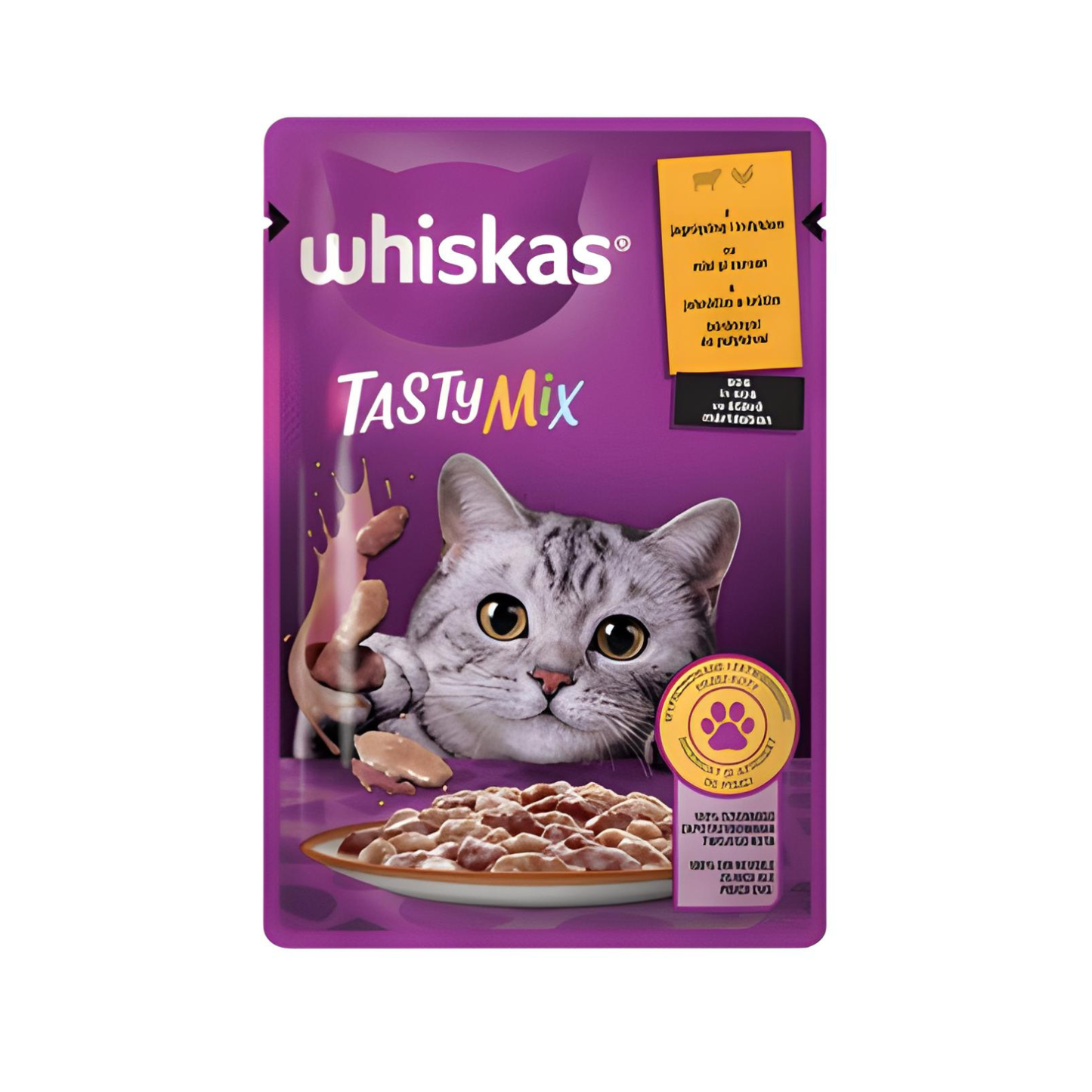 Hrana umeda pentru pisici, Whiskas Tasty mix, adult, miel si curcan in sos, 85g