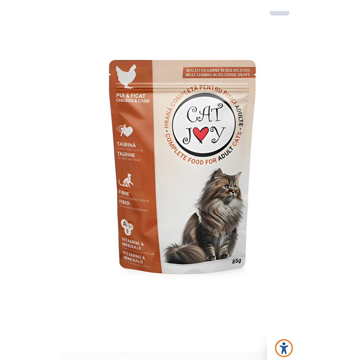 Hrana umeda pentru pisici Cat Joy, adult, carne de pui si ficat, in sos, 85 g