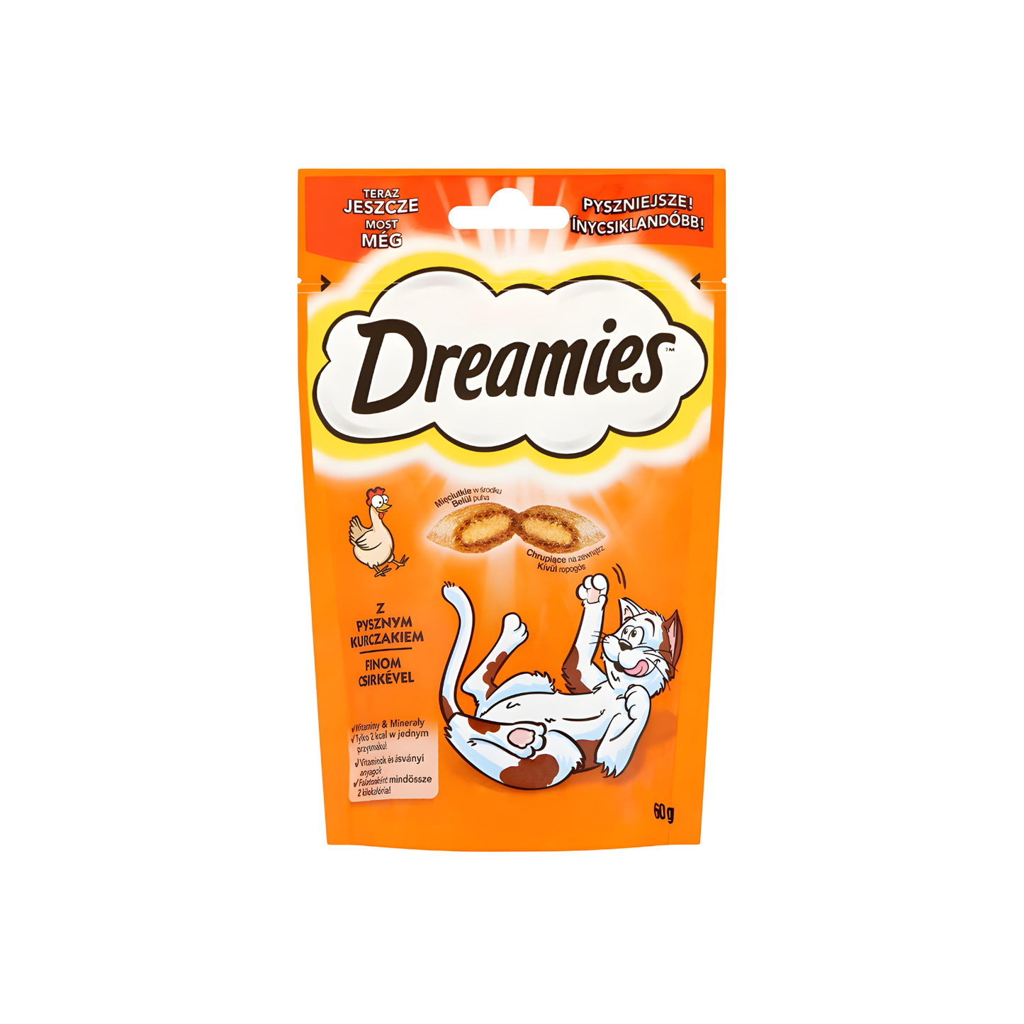 Recompense pentru pisici, Dreamies,cu Pui Gustos - 60g