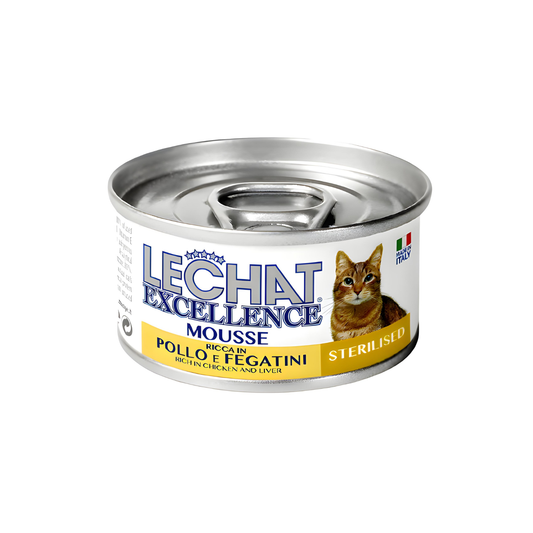 Hrana umeda pentru pisici Monge Lechat Excellence Adult, mousse pui si ficat, 85 g