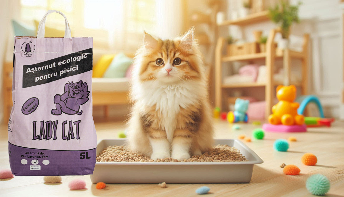 LADY CAT,Asternut Ecologic pentru Pisici 5L Lavanda