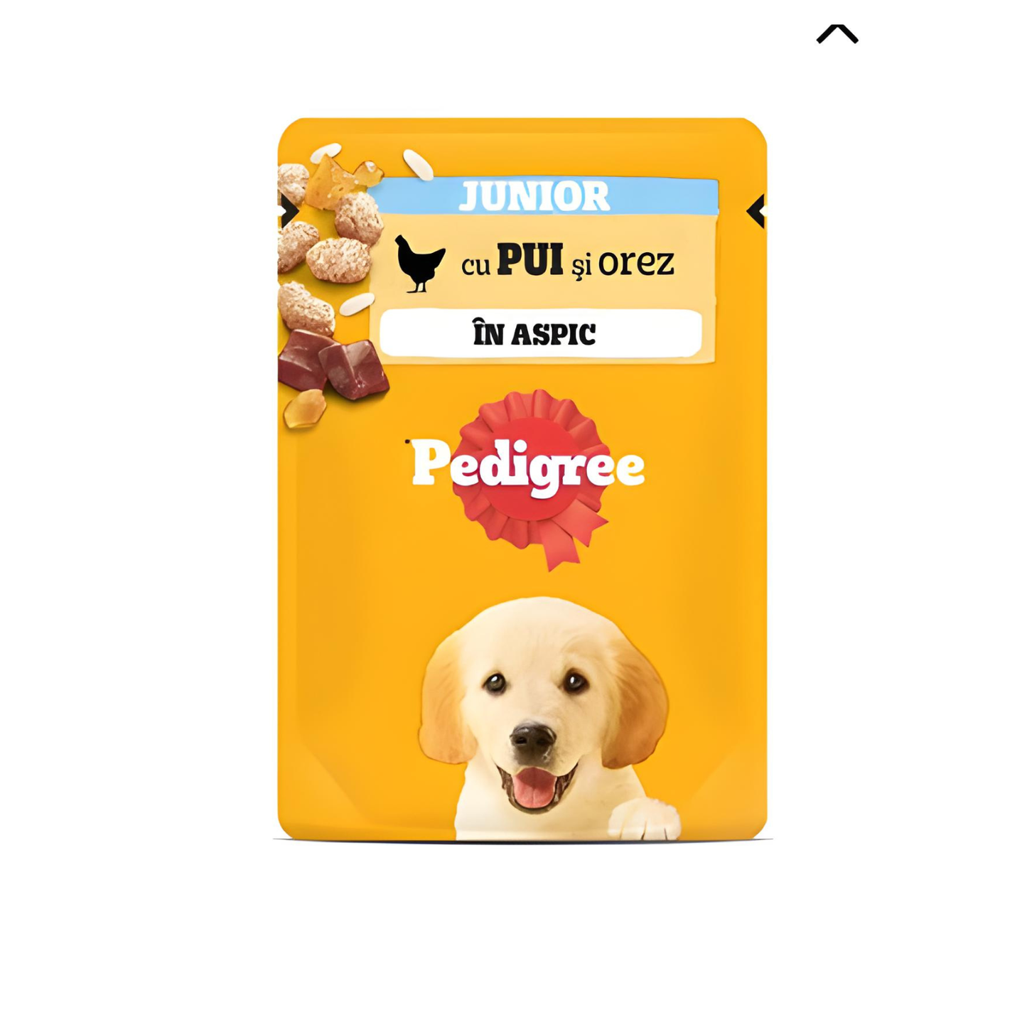 Hrana umeda pentru caini Pedigree Junior, pui cu orez in aspic 100g