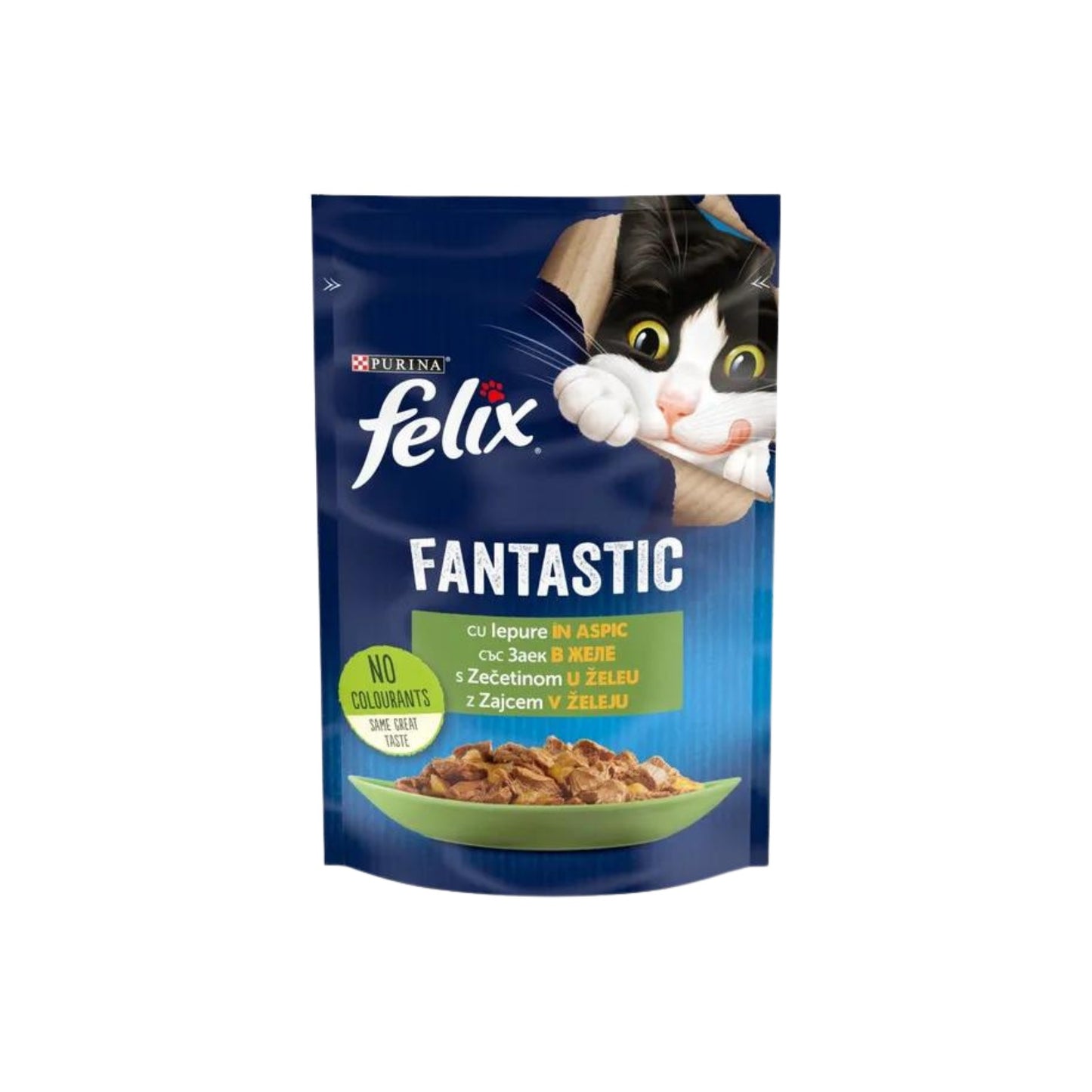 Hrana umeda pentru pisici, Felix Fantastic, adult, carne de iepure in aspic, 85g