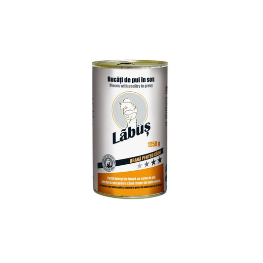Labus, Conserva hrana umeda, caini, pui, 1250g