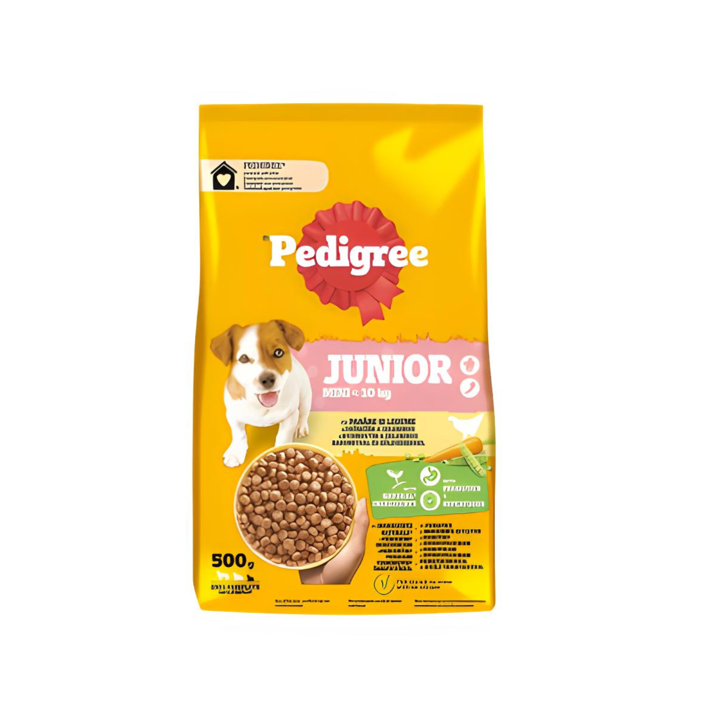 Hrana uscata pentru caini Juniori talie mica Pedigree, cu pasare si legume, 500 g