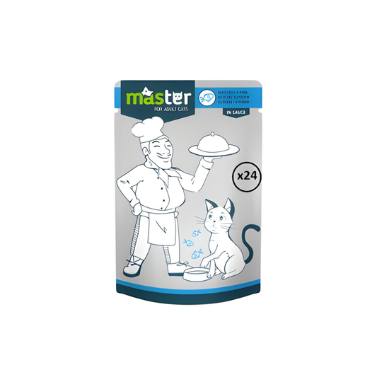 Hrana umeda pentru pisici, Master, Peste in sos, 80 g