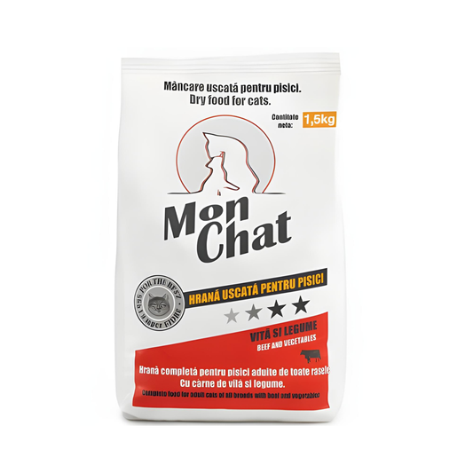 Mon Chat, Hrana uscata, pisici, vita, 1.5kg
