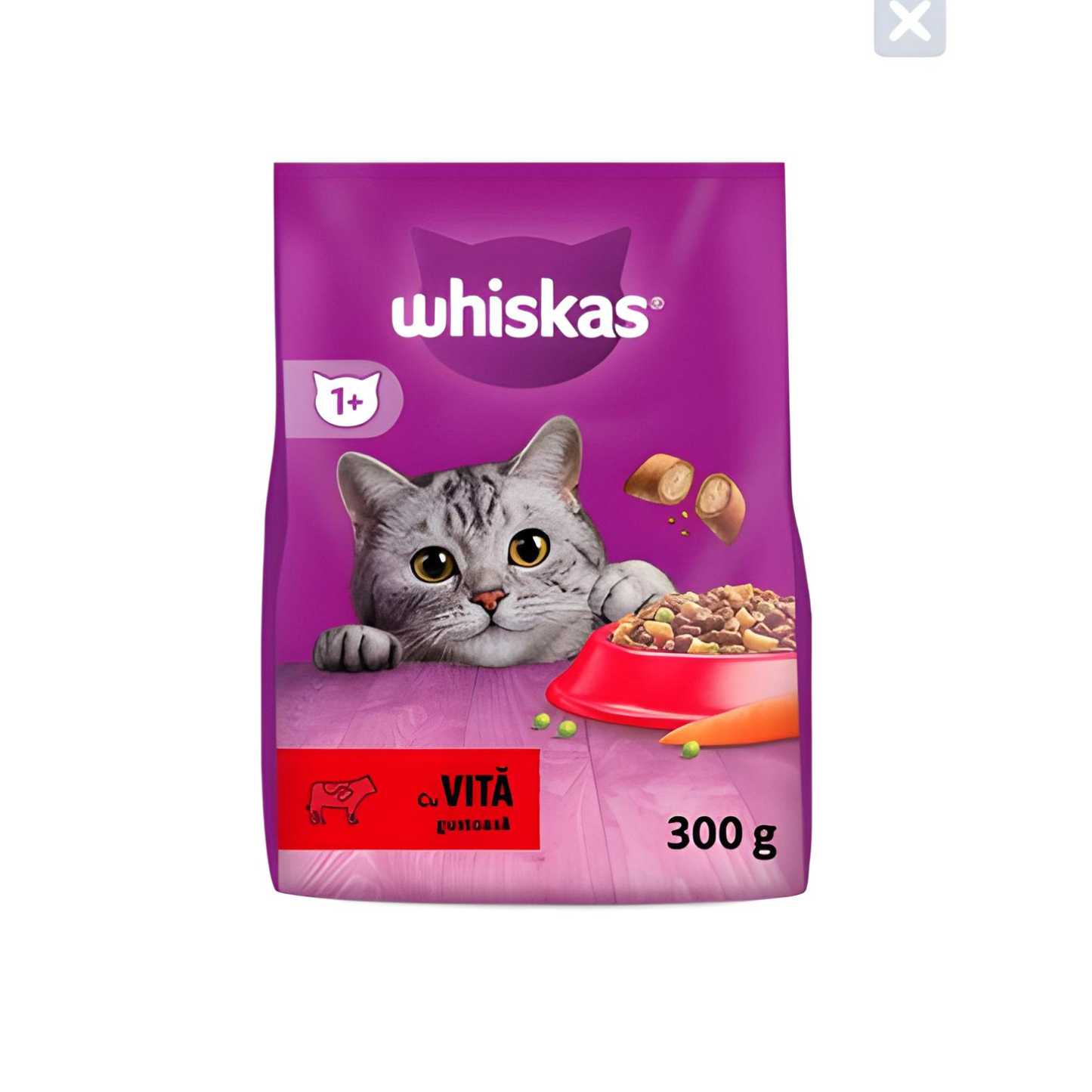 Hrana uscata pentru pisici, Whiskas, adult, carne de vita, 300 g