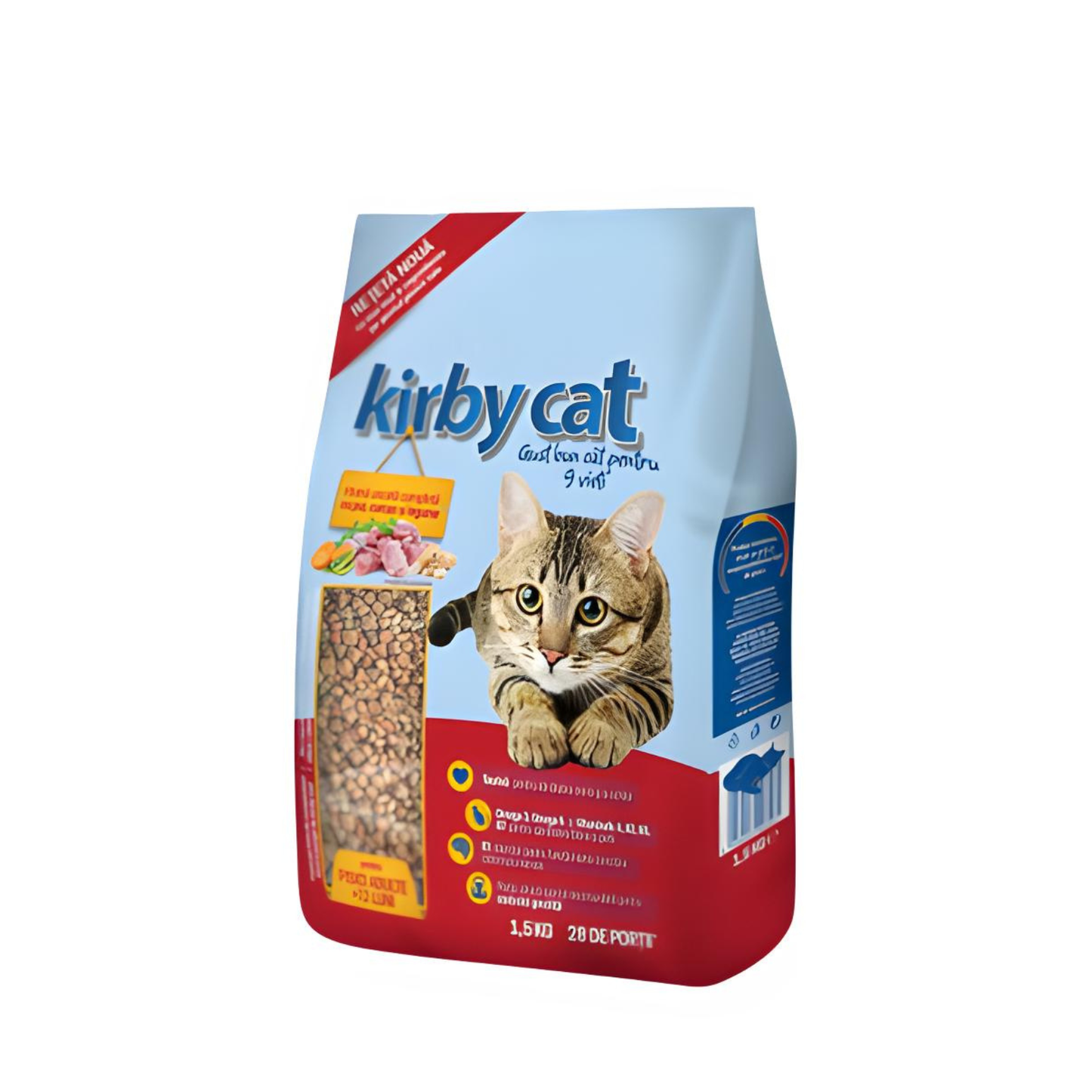 Hrana uscata pentru pisici Kirby Cat cu pui, curcan si legume, 1,5 kg